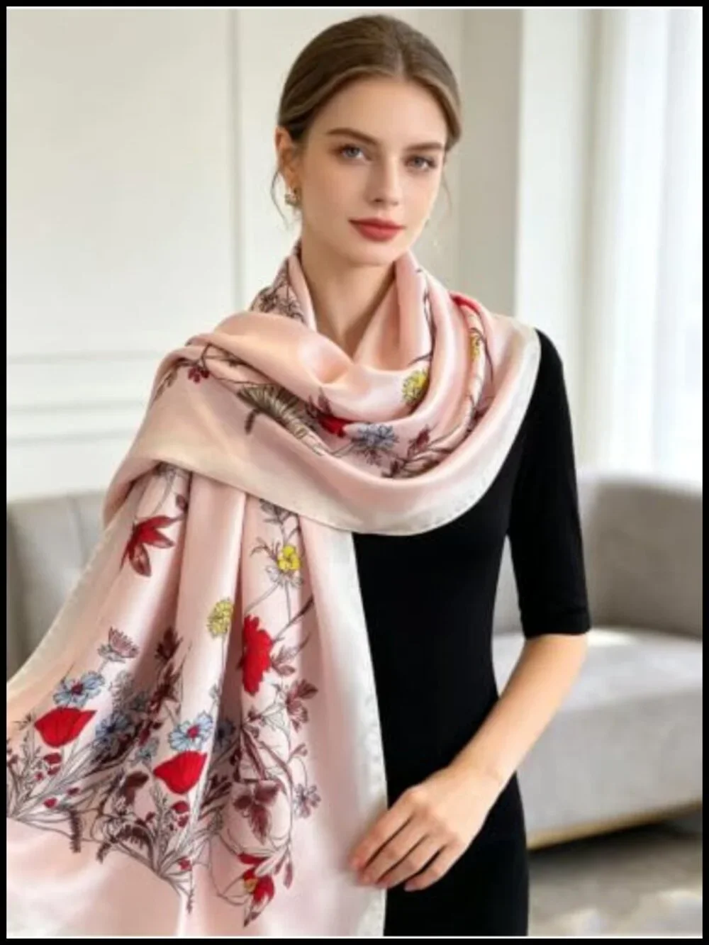 70x35in Mulberry Silk Fashion Scarf Lightweight Shawl Wrap Long